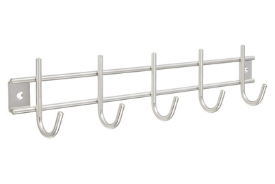 Image of Siro Hakenleiste Garderobe 2256 Edelstahl massiv Länge 380 mm 5 Haken bei JUMBO