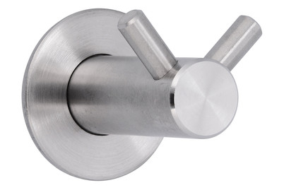 Image of Siro Garderobenhaken Doppelhaken 2283 Edelstahl massiv bei JUMBO