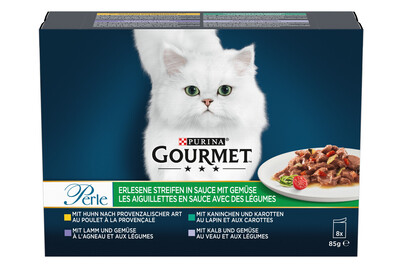 Image of Gourmet Perle Katzenfutter in Sauce Fleisch assortiert 8x85g
