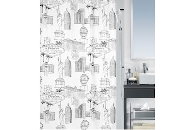 Image of Duschvorhang Vegas 180x180 cm schwarz bei JUMBO