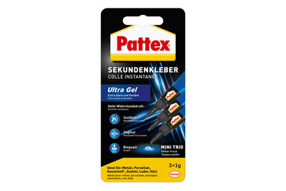 Image of Pattex Sekunden-Kleber Ultra Gel Mini 3 Stück
