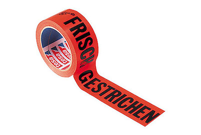 Image of Tesa Warnband frisch gestrichen leucht orange 66 m x 48 m bei JUMBO