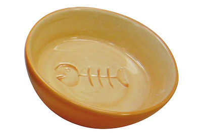 Image of Swisspet Katzennapf Fischmotiv orange bei JUMBO