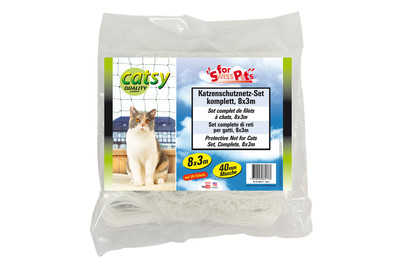 Image of Swisspet Catsy Katzenschutznetz-Set, 8x3 m weiss bei JUMBO