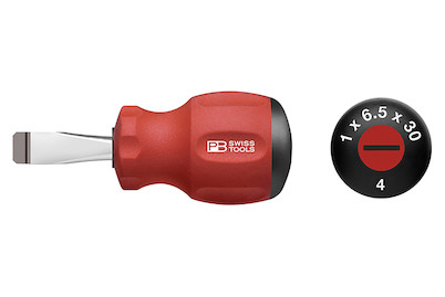 Image of PB Swiss Tools Schraubenzieher Pb8135 3-30 kurze Klinge mit kurzem Griff rot.