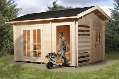 Image of Weka Blockbohlenhaus Ingoldstad 28 mm (450 x 300 cm), holz natur bei JUMBO