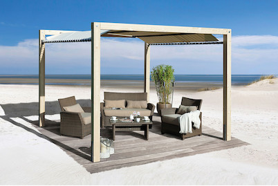 Image of Weka Gartenoase Siesta (324 x 324 cm), holz natur bei JUMBO