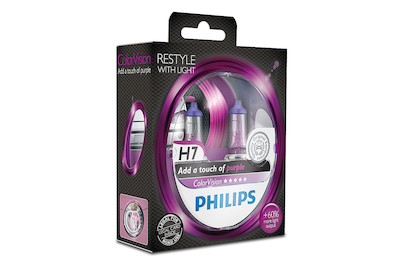 Image of Philips ColorVision Halogenlampe H7, pink, 2 Stück