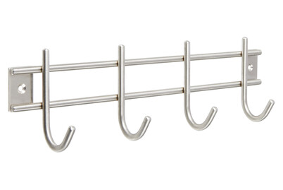 Image of Siro Hakenleiste Garderobe 2256 Edelstahl massiv Länge 300 mm 4 Haken bei JUMBO