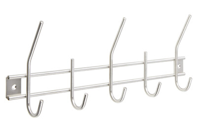 Image of Siro Hakenleiste Garderobe 2255 Edelstahl massiv Länge 380 mm 5 Haken bei JUMBO