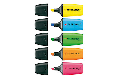 Image of Stabilo Leuchtstift Boss Mini 5er Set gelb, blau, grün, orange, pink