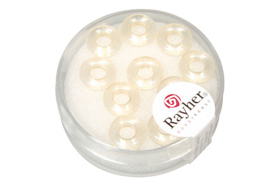 Image of Glas Grossloch Ringel Magic Flair , 9x3mm, Loch 4mm ø, Dose 10Stück bei JUMBO