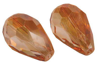 Image of Glas Schliffperle Tropfen, 18x12mm bei JUMBO