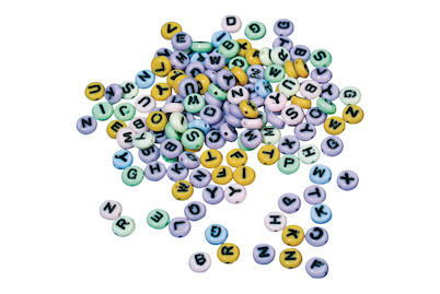 Image of Plastik-Buchstaben-Perlen rund, 6mm ø, SB-Blister 40g bei JUMBO