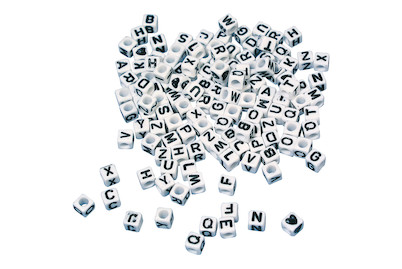 Image of Plastik-Buchstaben-Perlen Würfel