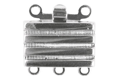 Image of Schmuckschliesse, rechteckig, 8,5x12,9mm, 3 reihig, SB-Btl 1Stück bei JUMBO