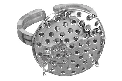 Image of Ringschiene mit Sieb 2-teilig 19 mm ø silber bei JUMBO