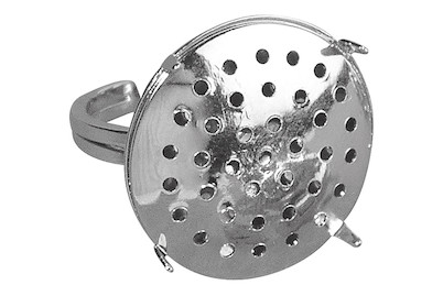 Image of Ringschiene mit Sieb 2-teilig 23 mm ø silber bei JUMBO