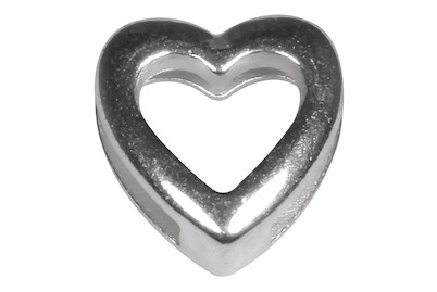 Image of Metall- Zierelement: Herz, 1,3x1,4cm, Loch 1cm breit