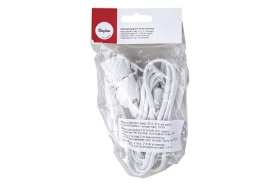 Image of Elektrofassung E14 mit Zuleitung, 2m, Zwischenschalter für Leuchten bei JUMBO