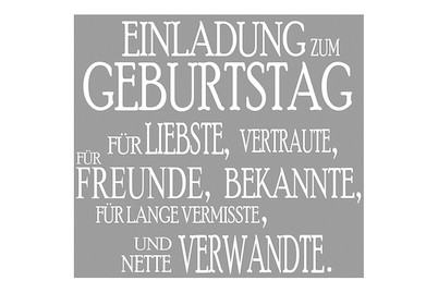 Image of Stempel, Einladung zum Geburtag , 6x6 cm bei JUMBO