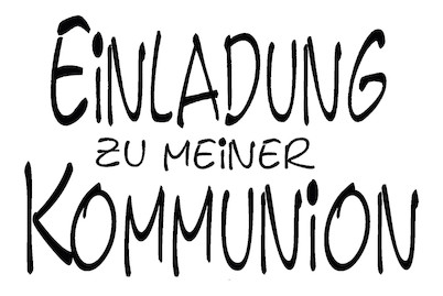 Image of Holz-Stempel Einladung zur Kommunion 5x7cm bei JUMBO
