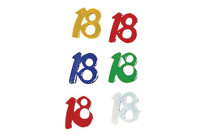 Image of Kunststoff Jubiläums-Pailletten 18 , 5 Farben sortiert, SB-Btl 12g bei JUMBO
