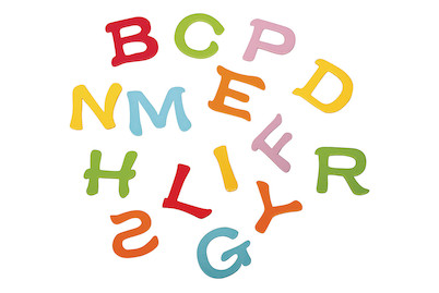 Image of Holz Alphabet, 2-2,5cm, Farbenmix, PVC-Box 55Stück bei JUMBO