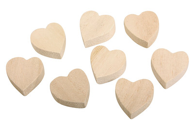 Image of Holz Streuteile Herzen, 3cm ø, 0,9cm, SB-Btl 8Stück bei JUMBO
