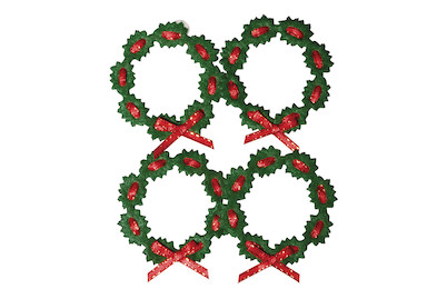 Image of Deko-Sticker Weihnachtskränze mit Klebepunkt 4 Stück bei JUMBO