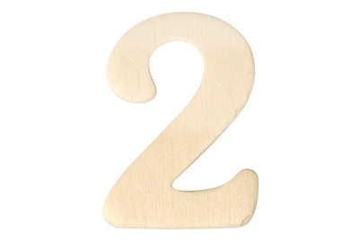 Image of Holz-Zahl 2, 4 cm bei JUMBO