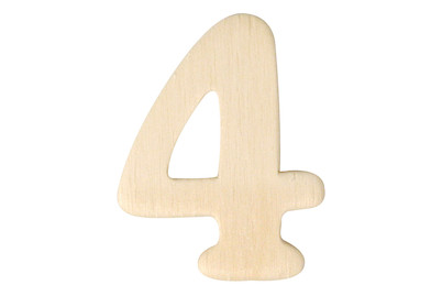 Image of Holz-Zahl 4, 4 cm bei JUMBO