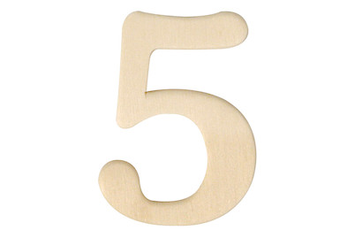 Image of Holz-Zahl 5, 4 cm bei JUMBO