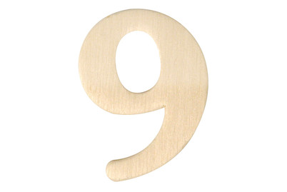 Image of Holz-Zahl 9, 4 cm bei JUMBO