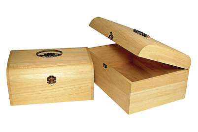 Image of Holz-Koffer mit Antikbeschlag, 29,5x20,5x14 cm bei JUMBO