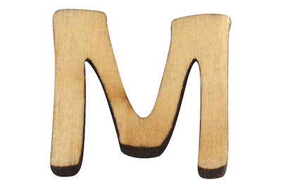 Image of Holz-Buchstabe M 2 cm bei JUMBO