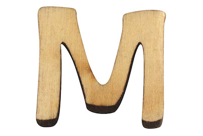 Image of Holz-Buchstabe M 2 cm