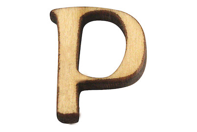 Image of Holz-Buchstabe P 2 cm
