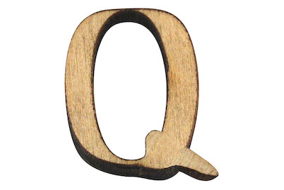 Image of Holz-Buchstabe Q 2 cm