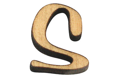 Image of Holz-Buchstabe S 2 cm
