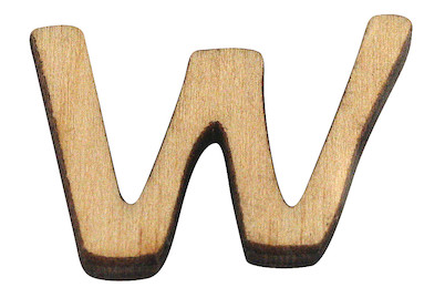 Image of Holz-Buchstabe W 2 cm