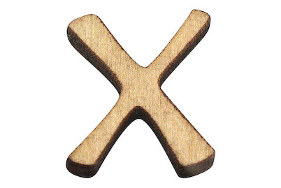 Image of Holz-Buchstabe X 2 cm