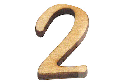 Image of Holz-Zahl 2 2 cm bei JUMBO