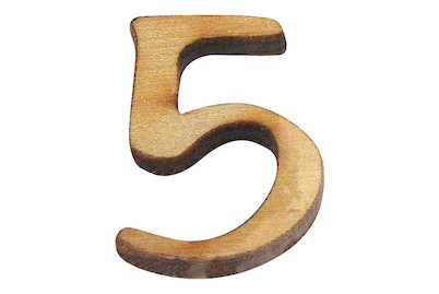 Image of Holz-Zahl 5 2 cm bei JUMBO