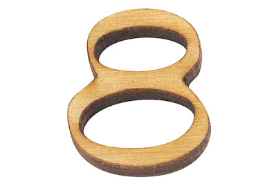 Image of Holz-Zahl 8 2 cm bei JUMBO