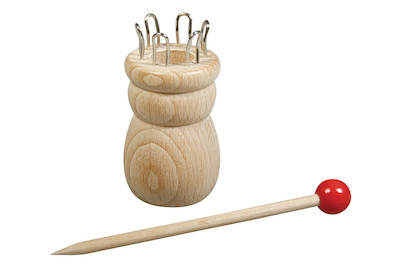 Image of Holz Strickliesel m.Nadel,3,4cmø Fsc100%, 6,2cm, 6 Ösen, ø-Loch:1,5cm, SB-Btl 1Set bei JUMBO