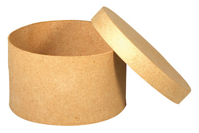 Image of Pappmaché Schachtel FSC Recycled 100%, rund, 4,5cm hoch, 6cm ø bei JUMBO
