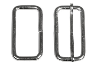 Image of Metall- Element eckig f. Gurt 3,8cm, 4,5x2,4cm, mit/ohne Steg, SB-Btl 2Stück bei JUMBO