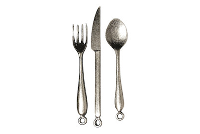 Image of Metall-Anhänger Besteck, 5,5-6,5 cm, Blisterbox 3 Stück bei JUMBO