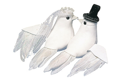 Image of Pilztaubenpaar 8 cm weiss bei JUMBO